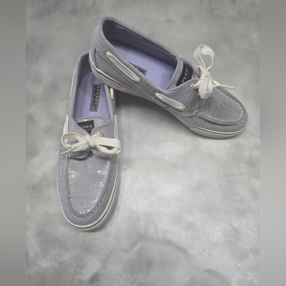Sperry Top-Sider Gray Sequin Boat Shoes Size 8M